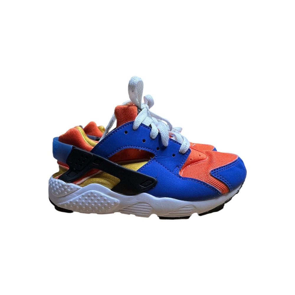 Nike Huarache Run Kids Blue Orange Yellow Sneakers - 2Y